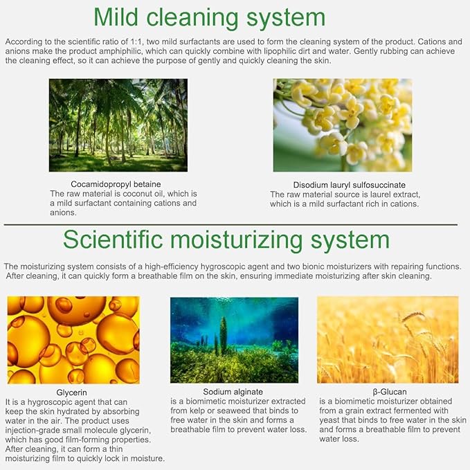 HomeLava Moisturizing Body Wash Gentle Body Cleanser for Dry &amp Sensitive Skin Body Clean Wash Mild Cleaser with Glycerin Sodium Alginate &amp β-Glucan for Skin Family-Friendly 175ml