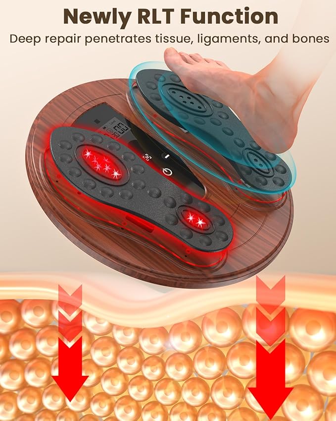Rechargeable Foot Massager for Neuropathy with 660-850 Red Light Therapy – EMS &ampTENS Foot Stimulator for Neuropathy Electrical Nerve Stimulator Relieve and improve pain and plantar fasciitis