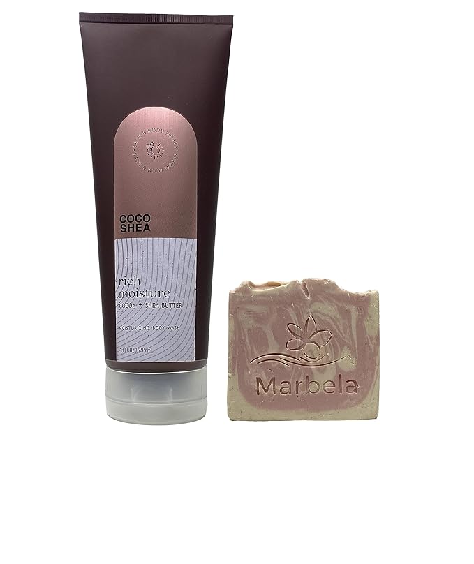 Bath &amp Body Works Coco Shea Rich Moisture Moisturizing Body Wash With a Himalayan salts Spring Sample Soap.