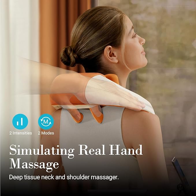 Shiatsu Neck Massager with Heat - Ideal Gift for HerHimCordless 4D Expert Neck Shoulder Massage for Pain ReliefUpgarded Kneading Massager for Muscle Relaxation