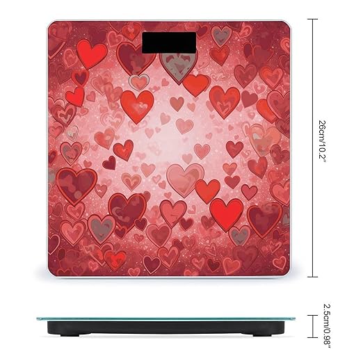 Love Heart Shape Bathroom Scale for Body Weight Bathroom Weighing Scale with Backlit LCD Display Highly Accurate Measures Weight Up to 180kg