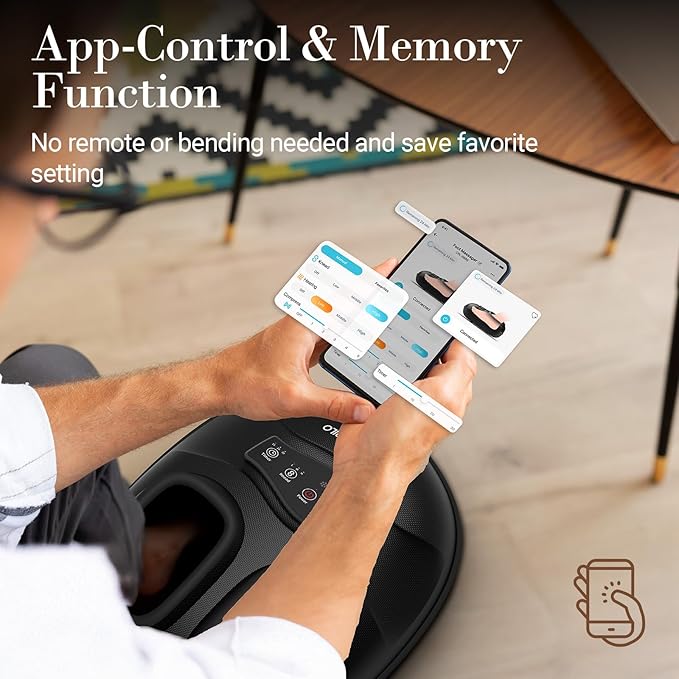 Foot Massager for Neuropathy Pain Relief - [2026 New Version] Deep Kneading Feet Massager with App Control for Plantar Fasciitis Foot Massager with Heat Kneading Gifts for Women Men