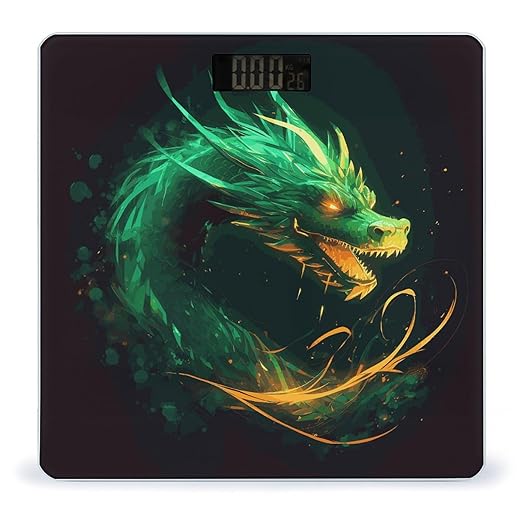 Chinese Dragon Scale for Body Weight Highly Accurate Digital Bathroom Body Scale Digital Bathroom Scales for People Anti-Slip Large LCD Display Smart Scales