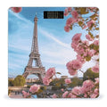Paris Eiffel Tower with Flowers Bathroom Scale for Body Weight 400 Lb Weight Scale with High Precision Sensors Tempered Glass Highly Accurate Digital Weighing Machine for People