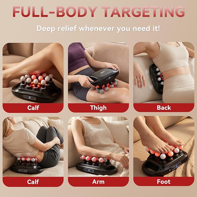 16-Head Massage Gun Set deep Tissue Massager 3 Modes 30 Intensity Levels Quiet Muscle Massage Gun Suitable for Back Shoulder Leg Foot and Whole Body Muscle Pain and Stretching.