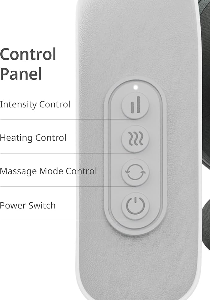 Cordless Shiatsu Neck and Back Massager with Heat 10 Mins x 12 Uses 3 Massage Modes &amp 2 Intensity Levels 3D Kneading Deep Tissue for Pain Relief Voice Prompt &amp Smart Memory Relax for Wome
