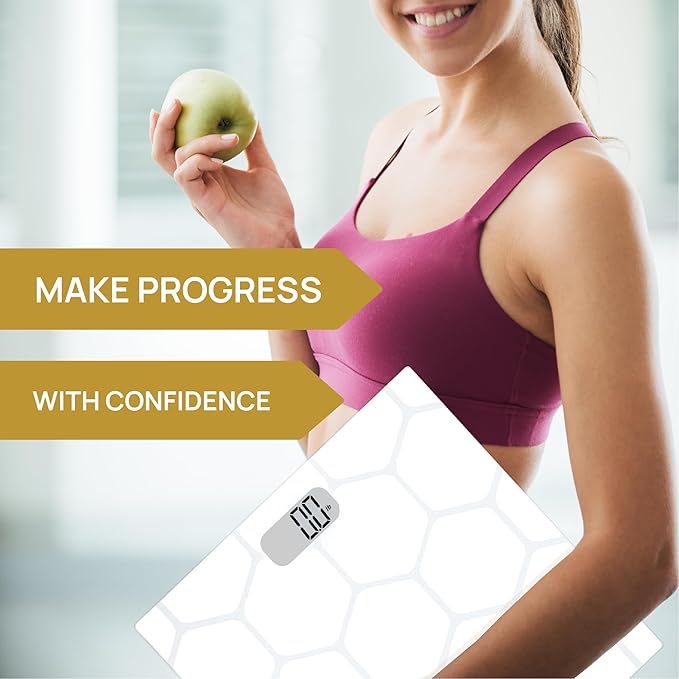 INEVIFIT Bathroom Scale Highly Accurate Digital Bathroom Body Scale Measures Weight up to 400 lbs. Includes Batteries