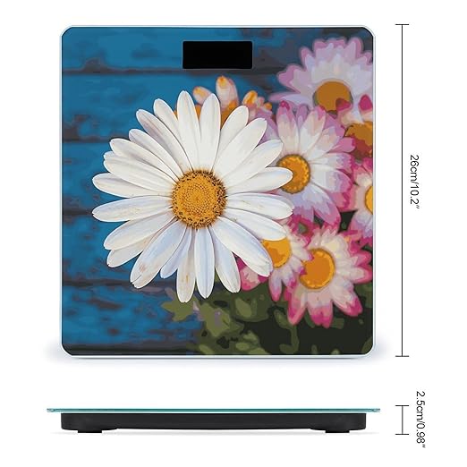 Barberton Daisy Weight Scale Digital Electronic Scales Bathroom Scale Larg LCD Backlight Display High Precision MeasurementsTempered Glass