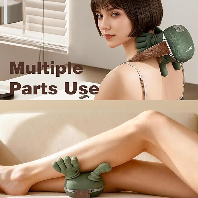 Siasoo Heated Neck Massager-Wireless Portable Shiatsu Neck and Shoulder Deep Tissue 4D Kneading Massage Pillow Simulated Human Hand Design for Muscle Relax Massager New Years Eve Valentine's Day Gift