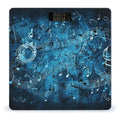 Blue Musical Notes Scale for Body Weight Safe Rounded Corners Tempered Glass Digital Bathroom Scale LED Display 400lb Capacity Weight Scales with High Precision Sensors