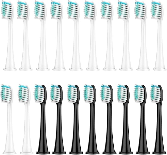 Compatible for 8Pcs Replacement Brush Heads Compatible with Philips Sonicare DiamondClean HX3/HX6/HX9 Series Electric Toothbrush HX6064(12 White 8 Black)
