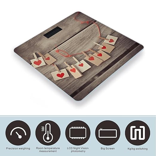 Decoration on Wooden Wall Scale for Body Weight Digital Bathroom Scale Accurate Smart Weight Scales with Large Display Weighing Machine High Precision Scales