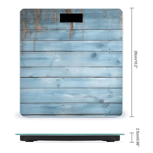 Blue Wood Scale for Body Weight Highly Accurate Digital Bathroom Scale Sturdy Tempered Glass Weighing Scales with LCD Display Fashion Body Fat Smart Scales 400lb
