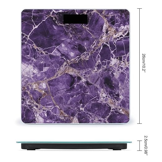 Marble Purplem Scale for Body Weight High Precision Digital Weight Scales with LCD Display Anti-Slip Sturdy Slim Tempered Glass Bathroom Scale for Home Use