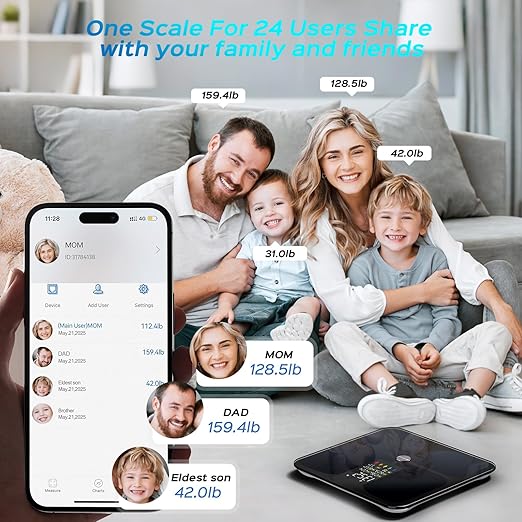 Lepulse Scale for Body Weight Smart Digital Bathroom Weight Scale with BMI Muscle Mass 20 Body Composition Metrics4.68Large Display Body Fat Scales Heart Rate Accurate Bluetooth Weighing with App