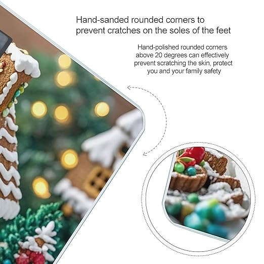 Gingerbread House Scale for Body Weight Highly Accurate Digital Bathroom Body Scale Digital Bathroom Scales for People Anti-Slip Large LCD Display Smart Scales