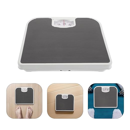 HOMSFOU Mechanical Bathroom Scale Accurate Body Weight Measurement Portable Analog Personal Scale for Home Use with Gray Dial Suitable for Health Monitoring
