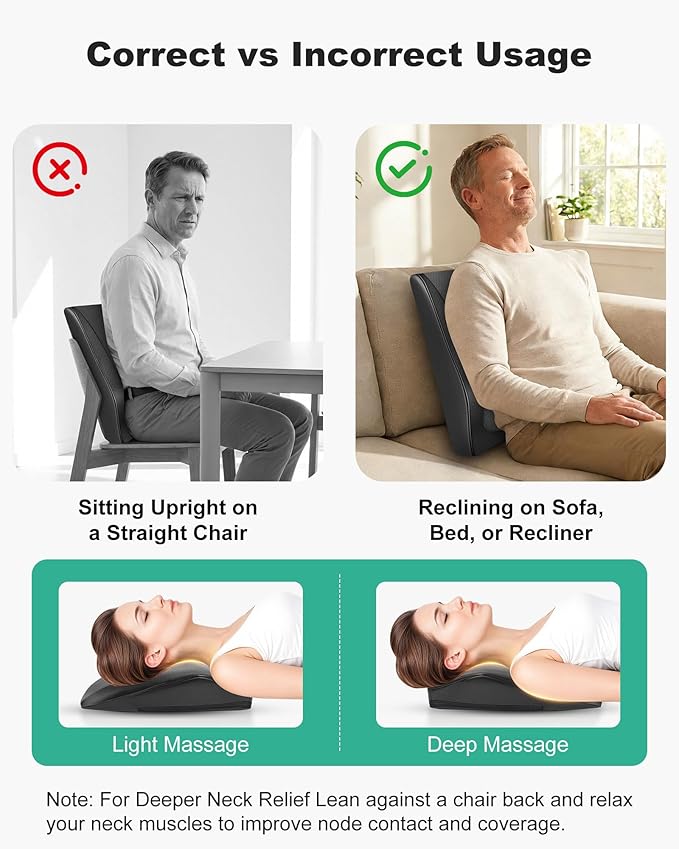 Snailax Cordless Shiatsu Neck Massager with Heat &amp Vibration Back Neck Shoulder Massager for Pain Relief Deep Tissue 4D Kneading Back Massage Pillow Rechargeable Portable Massage