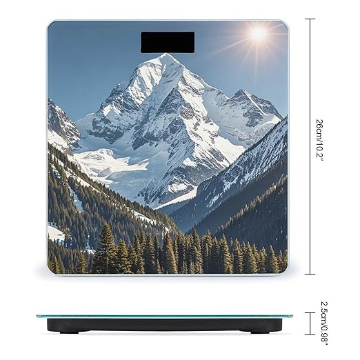 Spectacular Snowy Mountains Scale for Body Weight Smart Scales Digital Bathroom Scale High Precision Weighing Scales with Large Display Weighing Machine for People