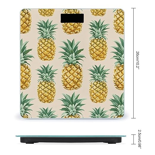 with Pineapple Pattern Scale for Body Weight Digital Bathroom Scale Accurate Smart Weight Scales with Large Display Weighing Machine High Precision Scales
