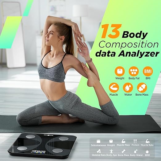 Scale for Body Weight and Fat Percentage RunSTAR Digital Accurate Bathroom Smart Scale with Large Display FSA&ampHSA Eligible 13 Body Composition Analyzer Sync App