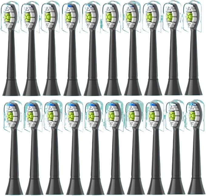 Replacement Toothbrush Heads Compatible with Philips Electric for EasyClean HealthyWhite and Other Snap-On Handles(20pcs Black)