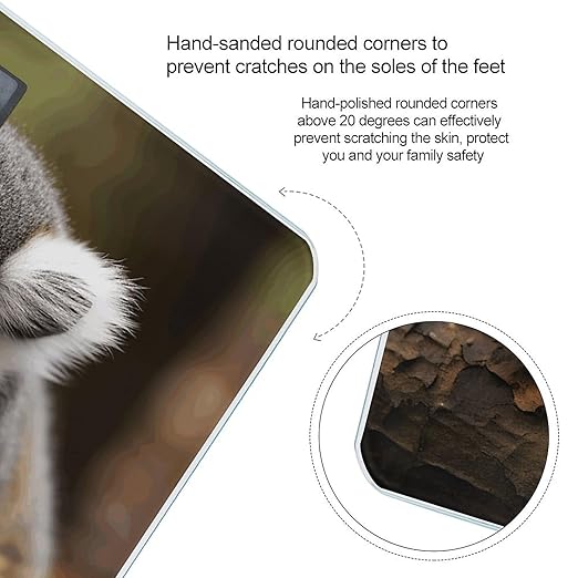 Monkey Lemur Cute Digital Bathroom Scale for Body Weight Weighing Scale with Backlit LCD Display High Precision Measurements &amp Measures Weight Up to 180kg