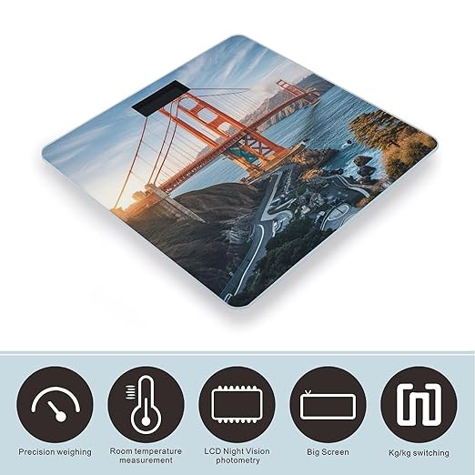 Golden Gate Bridge Scale for Body Weight Smart Scales Digital Bathroom Scale High Precision Weighing Scales with Large Display Weighing Machine for People