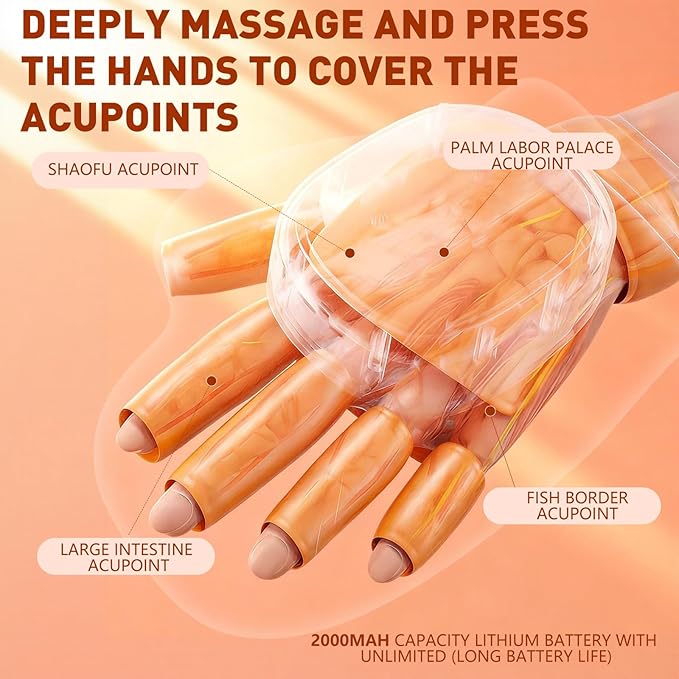 Hand Massager with Heat and Compression for Arthritis and Carpal Tunnel Relief 3 Modes &amp 5 Intensity 42°C Heat Finger Separation Design Rechargeable &amp Portable Handheld Massager at Home Of