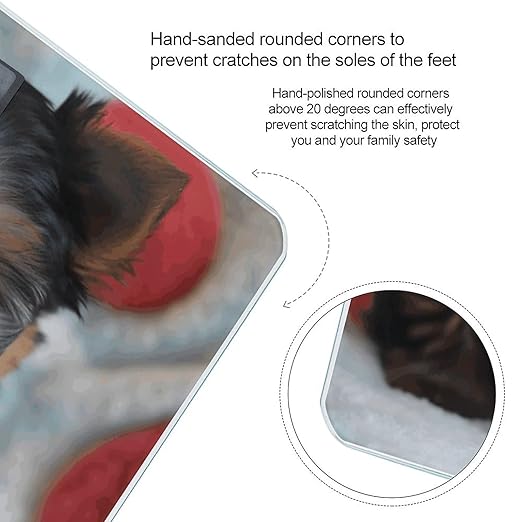 Yorkie Puppy Weight Scale for Body Weight Digital Bathroom Scale High Capacity Accurate Digital Weighing Scales and Easy-to-Read on Backlit LCD Display Scales