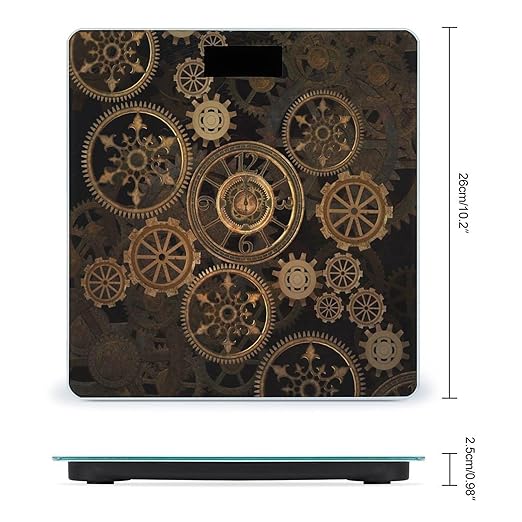 Steampunk Steampunk Gears Clock Scale for Body Weight Digital Bathroom Scale Precision Smart Weighing Scales with Clear LED Display Accurate High Precision Scales Weighing Machine