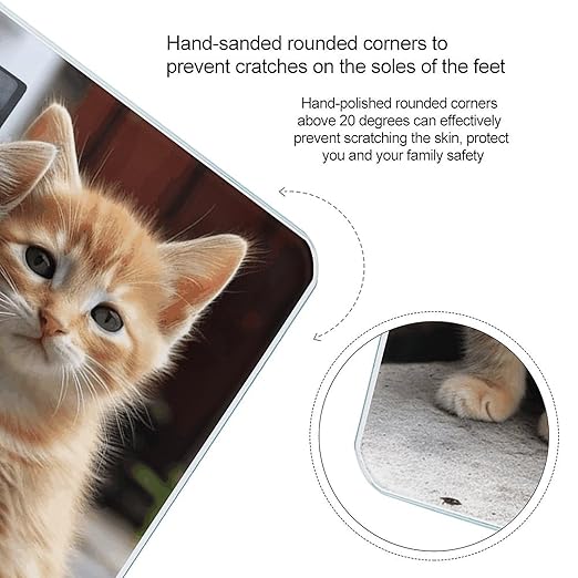 Kittens Family Cats Digital Bathroom Scale for Body Weight Weighing Scale with Backlit LCD Display High Precision Measurements &amp Measures Weight Up to 180kg