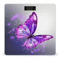 Purple ButterflyScale for Body Weight with LCD High Precision Weighing Scales Fashion Sturdy Tempered Glass Weight Scales Easy-to-Read Digital Bathroom Scale for Daily 400lb
