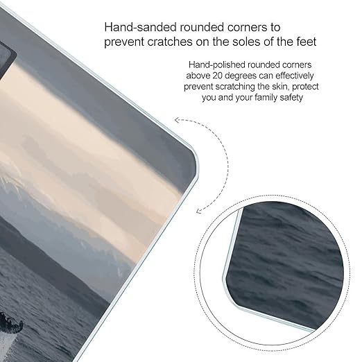 Humpback Whale Tail Ocean Digital Bathroom Scale for Body Weight with High Precision Digital Weighing Scale with BMI Clear LCD Display and Step-On Measures Weight Up to 180kg