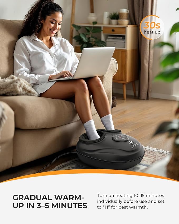 CooCoCo FSA Eligible Foot Massager with Heat Upgraded Shiatsu Feet Massager for Plantar Fasciitis Neuropathy Foot Warmer for Women Men Mom Feet Massage Machine with Kneading Compression Size 13