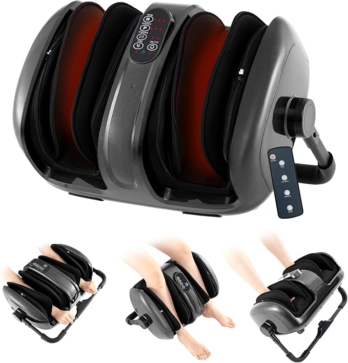 ARLIME Foot Massager with Heat Deep Kneading Shiatsu Feet Massager Machine with Compression Muscle Arm Relaxation Gifts for Elder Men Women (Grey)