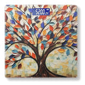Digital Scale for Body Weight Highly Precision Bathroom Weight Scale 400 lbs with Backlit Display Personalized Scale for Home-Tree with Colorful Leaves of Different Shapes