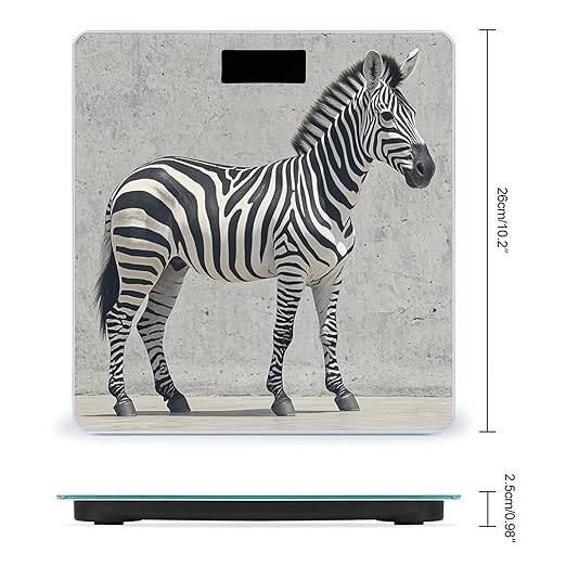 Zebra on The Wall Scale for Body Weight Accurate Digital Bathroom Scale Toughened Glass High Precision Scales Smart Weight Scales with Large LCD Backlight Display Weighing Machine