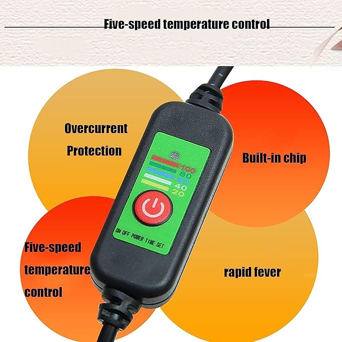 Hot Stone Electric Massager Adjustable Temperature Massage Stones 5 Levels of Temperature GuaShafor Massage Home SPA Relaxation Treatment Pain Relief