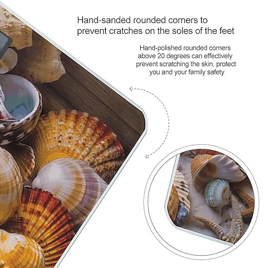 Sea Shell Treasures Scale for Body Weight Highly Accurate Digital Bathroom Scale Sturdy Tempered Glass Weighing Scales with LCD Display Fashion Body Fat Smart Scales 400lb