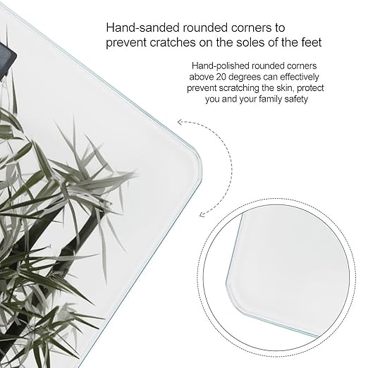 Asian Bamboo Scale for Body Weight High Precision Digital Weight Scales with LCD Display Anti-Slip Sturdy Slim Tempered Glass Bathroom Scale for Home Use