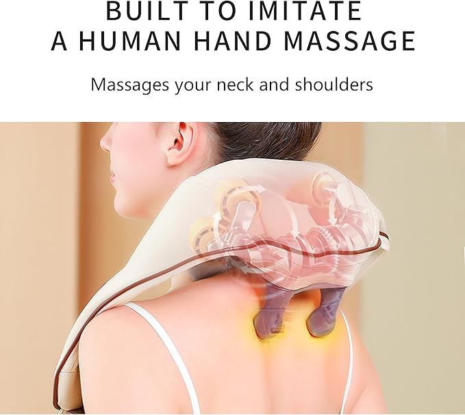 Wireless Neck and Shoulder Massager With Soothing Heat Shiatsu Back Massager Pillow for Traps Back Pain Gifts for Men Women Mom Dad