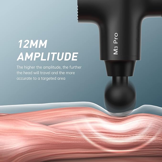 Opove M3 Pro 2 Massage Gun Deep Tissue Percussion Muscle Massager for Workout Handheld Percussive Therapy Fascia Gun for Athletes Fast Recovery 4-8 Hours Long Battery Life Powerful Quiet Black