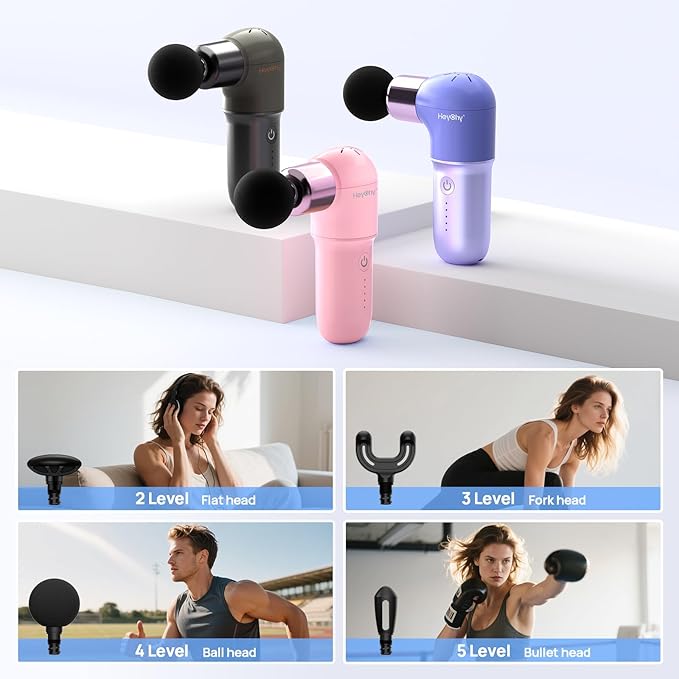 Super Mini Massage Gun Deep Tissues Percussion Muscle Massager Compact Sports Travel Massage Gun Portable Massager Gun for her him Black