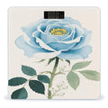 Watercolor Blue Flower Green Leaves Weight Scale Large Digital Bathroom Scales with Bright LED Display Non Slip Digital Scale and Step On Fashion Weighing Machine for Body