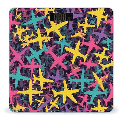 Energy Saving Scale Bathroom Weighing Scale Smart Scale for Body Weight Digital Airplanes Camo Pattern
