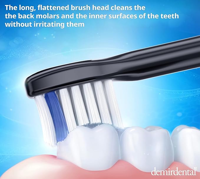 demirdental Mini Extra Soft Replacement Brush Heads Compatible with Philips Sonicare – Small Black Toothbrush Heads for Very Sensitive Teeth &amp Gums – Replaces HX6088eb – 8 Pack