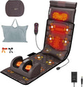 Full Body Massage Mat with Heat Detachable Shiatsu Neck and Foot Massager Vibration Massage Mat for Back Pain Relief 9 Modes 3 Timers Inflatable Lumbar Pillow Home Office Gift for Men Women