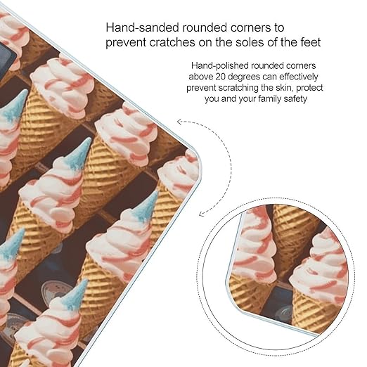Ice Cream Cones Fifties Time Smart Scale for Body Weight Accurate Bathroom Scale with LED Display Digital Weight Scales Weighing Machine High Precision Scales for Bath Home