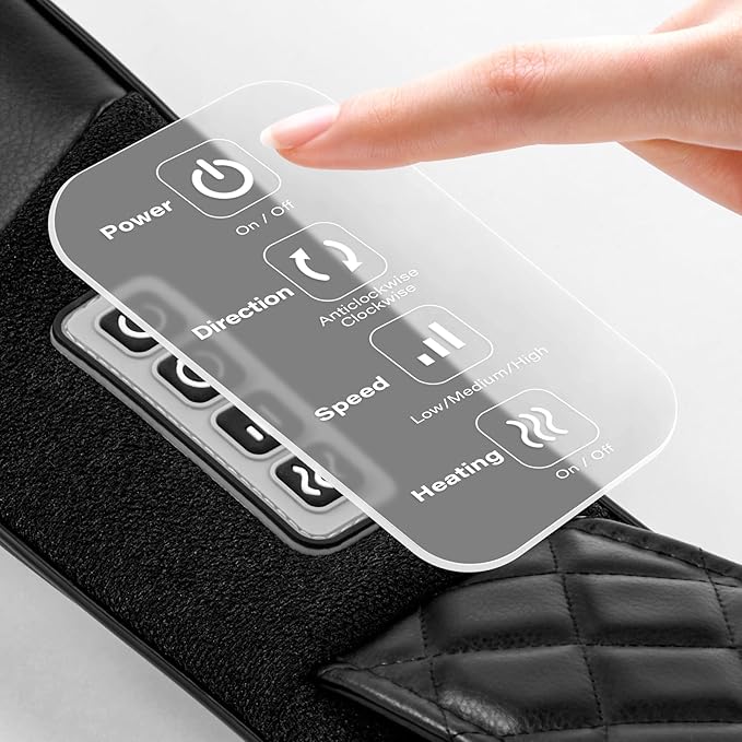 Blue Elf Shiatsu Electric Neck Back Massager Pillow 3D Kneading with Heat for Shoulder Lower Back Foot Leg Muscles Pain Relief Relax in Car Office and Home (Black)